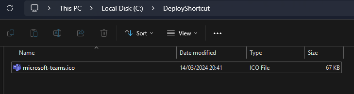 Creating folders for shortcut deployment